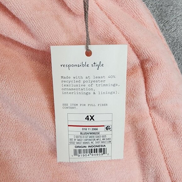 Womens A New Day Pink Pull on Shorts French Terry Mid Rise 5" Inseam Size 4X - Picture 3 of 8